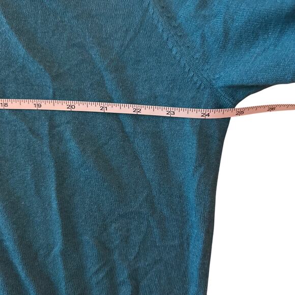 Johnston & Murphy Men’s XL Silk Angora Nylon Blend V-Neck Sweater Teal NWT - Picture 8 of 10